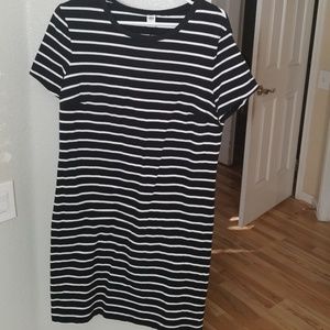 Blk white stripe dress